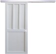 GD MENUISERIES - Porte Coulissante Atelier 2 panneaux blanc H204 x L73 cm, Rail Alu, Coquilles blanc - vignette