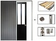 GD MENUISERIES - Porte Coulissante Atelier Noir H204 x L83 cm, Galandage, kit finition - vignette