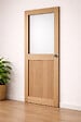 GD MENUISERIES - Porte Coulissante Atelier placage chene Vitrée H204 x L83 cm, coquilles, tire doigt - vignette