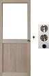 GD MENUISERIES - Porte Coulissante Atelier placage chene Vitrée H204 x L83 cm, coquilles, tire doigt - vignette