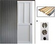 GD MENUISERIES - Porte Coulissante Atelier Blanc 2 panneaux H204 x L83 cm, Galandage, kit finition (coquille et tire doigt) - vignette