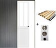 GD MENUISERIES - Porte Coulissante Atelier Blanc H204 x L83 cm, Galandage, kit finition (coquille et tire doigt) - vignette
