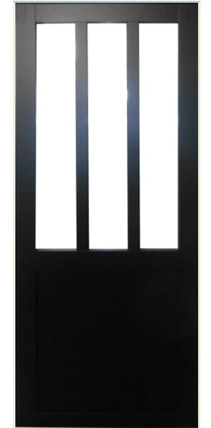 GD MENUISERIES - Porte Coulissante Atelier Noir H204 x L63 cm - large