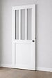 GD MENUISERIES - Porte Coulissante Atelier Blanc H204 x L73 cm, coquilles, tire doigt - vignette