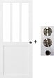 GD MENUISERIES - Porte Coulissante Atelier Blanc H204 x L73 cm, coquilles, tire doigt - vignette