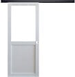 GD MENUISERIES - Porte Coulissante Atelier blanc sans meneau H204 x L73 cm, Rail Alu bandeau noir, Coquilles blanc - vignette