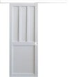 GD MENUISERIES - Porte Coulissante Atelier 2 panneaux blanc H204 x L73 cm, Rail Alu bandeau blanc, Coquilles blanc - vignette