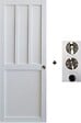 GD MENUISERIES - Porte Coulissante Atelier Blanc 2 panneaux H204 x L83 cm, coquilles, tire doigt - vignette