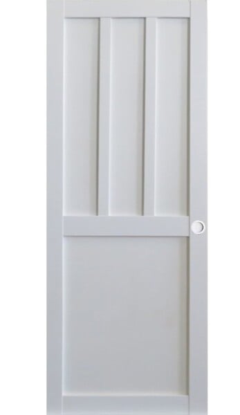 GD MENUISERIES - Porte Coulissante Atelier Blanc 2 panneaux H204 x L83 cm, Coquilles blanc - large