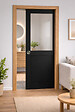 GD MENUISERIES - Porte Coulissante Atelier Noir H204 x L83 cm sans meneau, Galandage, kit finition (coquille et tire doigt) - vignette