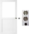GD MENUISERIES - Porte Coulissante Atelier Blanc H204 x L93 cm sans meneau, coquilles, tire doigt - vignette