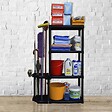 ARTPLAST - Étagère de Rangement 4 niveaux + Porte-Balai Noir Polypropylène Résistant Garage Buanderie Art Plast - vignette