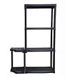 ARTPLAST - Étagère de Rangement 4 niveaux + Porte-Balai Noir Polypropylène Résistant Garage Buanderie Art Plast - vignette