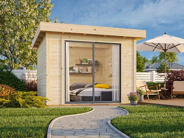 WHITE WOOD - Studio de jardin en bois Lydia - L.329xP.351xH.237cm - large