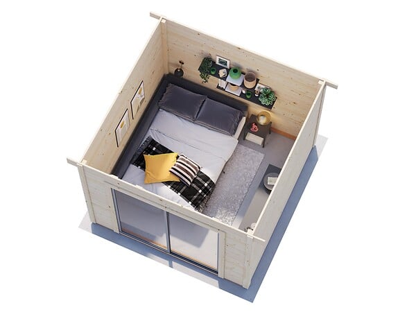 WHITE WOOD - Studio de jardin en bois Lydia - L.329xP.351xH.237cm - large