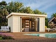 WHITE WOOD - Studio de jardin en bois Lydia - Bois - L.494xH.237xP.390cm - vignette