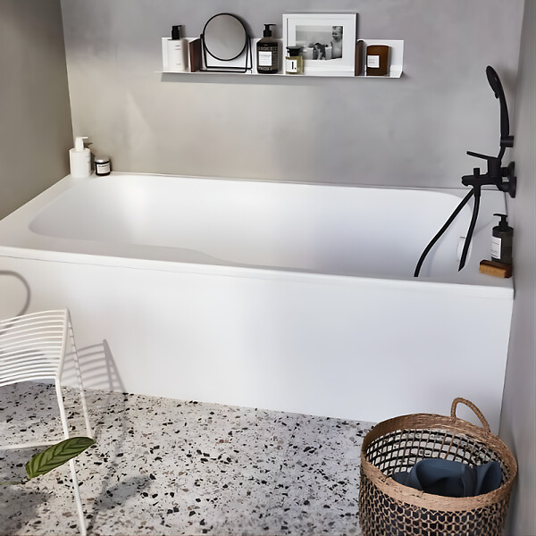JACOB DELAFON - Tablier frontal blanc pour baignoire rectangulaire 180 x 60 cm installation niche - large