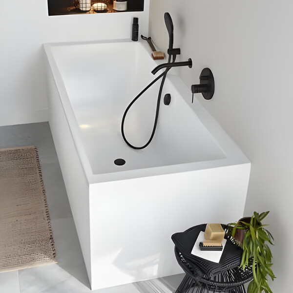 JACOB DELAFON - Tablier frontal pour baignoire rectangulaire 180 x 90 x 60 cm installation angle Blanc mat - large