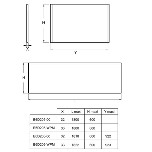 JACOB DELAFON - Tablier frontal pour baignoire rectangulaire 180 x 90 x 60 cm installation angle Blanc - large