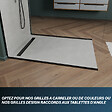 U-TILE - Receveur à carreler U-Tile mono pente et grille caniveau inox excentrée - vignette