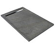U-TILE - Receveur pierre naturelle ardoise claire 180 x 90 cm - grille caniveau acier excentrée - vignette