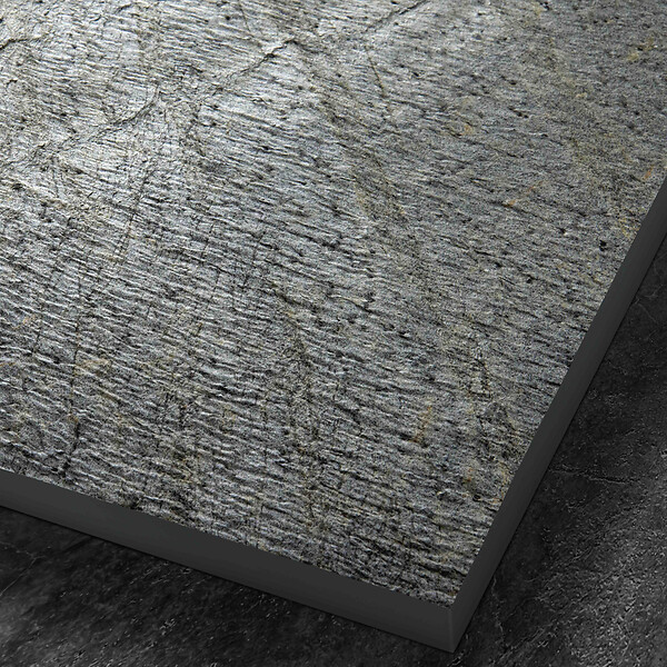 U-TILE - Receveur pierre naturelle ardoise claire 180 x 90 cm - grille caniveau acier excentrée - large