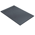 U-TILE - Receveur résine 200 x 100 cm gris granit effet granit - grille caniveau excentrée - vignette
