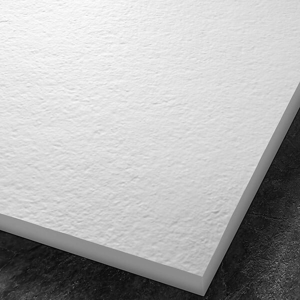 U-TILE - Receveur résine 100 x 100 cm blanc effet granit - grille carrée centrée - large