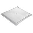 MARMOX - Receveur résine U-Tile blanc imitation ardoise - grille carrée centrée - vignette