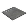 U-TILE - Receveur pierre naturelle ardoise claire 120 x 120 cm - grille caniveau acier excentrée - vignette