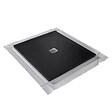 U-TILE - Receveur pierre naturelle graphite noir 100 x 100 cm - grille carrée centrée - vignette