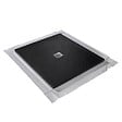 U-TILE - Receveur pierre naturelle graphite noir 90 x 90 cm - grille carrée centrée - vignette