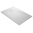 U-TILE - Receveur résine 100 x 80 cm blanc effet ardoise - grille carrée excentrée - vignette