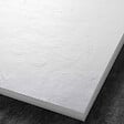 U-TILE - Receveur résine 100 x 80 cm blanc effet ardoise - grille carrée excentrée - vignette