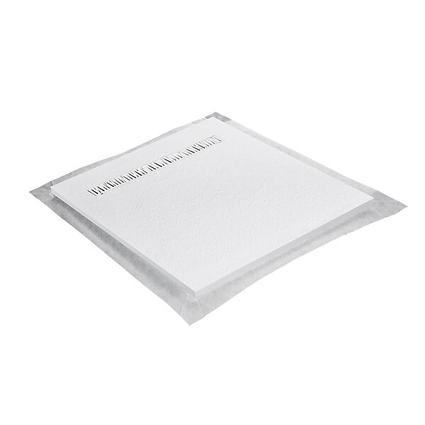 U-TILE - Receveur résine 90 x 90 cm blanc effet granit - grille caniveau excentrée - large