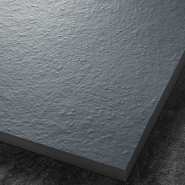 U-TILE - Receveur résine 150 x 100 cm gris granit effet granit - grille carrée excentrée - large