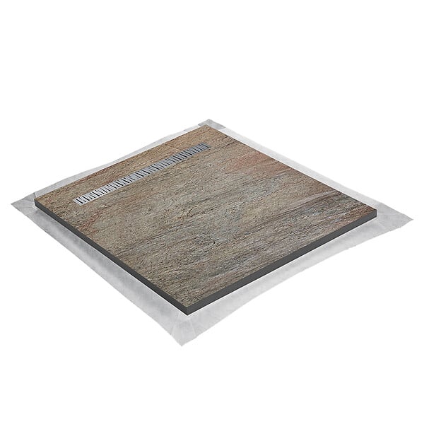 MARMOX - Receveur pierre naturelle cuivre U-Tile grille caniveau excentrée - large