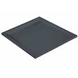 U-TILE - Receveur résine 90 x 90 cm gris ardoise effet ardoise - grille caniveau excentrée - vignette