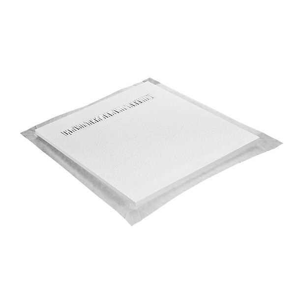 U-TILE - Receveur résine 100 x 100 cm blanc effet granit - grille caniveau excentrée - large