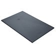 U-TILE - Receveur résine 100 x 80 cm gris ardoise effet ardoise - grille carrée excentrée - vignette