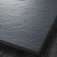 U-TILE - Receveur résine 100 x 80 cm gris ardoise effet ardoise - grille carrée excentrée - vignette