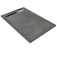 U-TILE - Receveur pierre naturelle ardoise claire 200 x 100 cm - grille caniveau acier excentrée - vignette