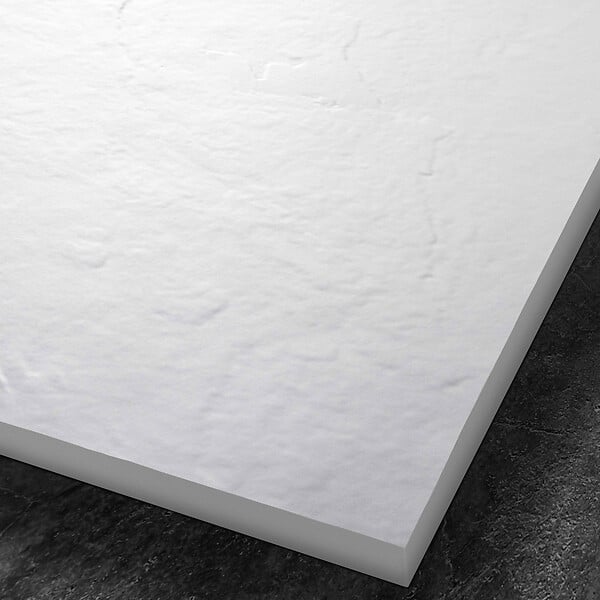 U-TILE - Receveur résine 70 x 70 cm blanc effet ardoise - grille carrée centrée - large