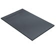 U-TILE - Receveur résine 120 x 80 cm gris granit effet granit - grille caniveau excentrée - vignette