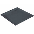 U-TILE - Receveur résine 120 x 120 cm gris ardoise effet ardoise - grille caniveau excentrée - vignette