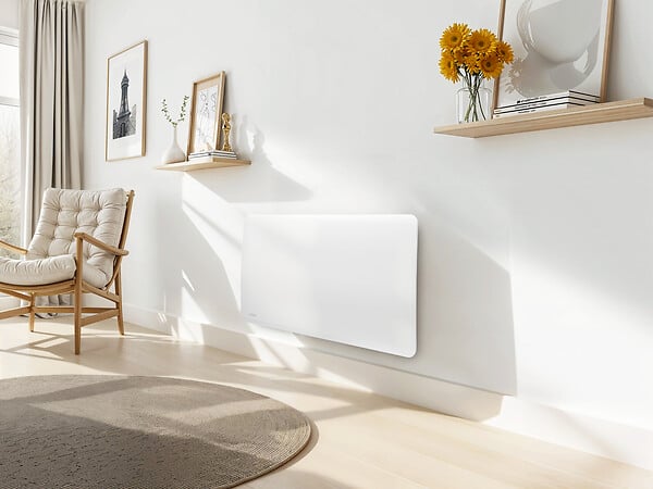 AIRELEC - Radiateur connecté à inertie céramique Bastille - Blanc - 1500W - large