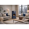 SAHARA - Poele à gaz 3,4KW Bleu Saphir Mat Effet poêle à bois Fonte véritable + Tuyau gaz + détendeur butane Provence Sahara - vignette