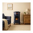 SAHARA - Poele à gaz 3,4KW Bleu Saphir Mat Effet poêle à bois Fonte véritable + Tuyau gaz + détendeur butane Provence Sahara - vignette