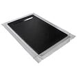MARMOX - Receveur pierre naturelle graphite noir U-Tile grille caniveau acier excentrée - vignette