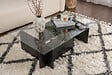 HABITAT ET JARDIN - Table basse en verre "Flavio" 105 x 65 x 30 cm - Bois Noir - vignette